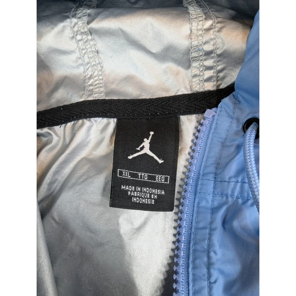 Jordan Rain Jacket Men XXL Blue NC Tar Heels Short Sleeve Anorak Pullover Pocket